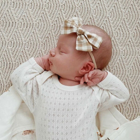 Caramel Gingham Bow