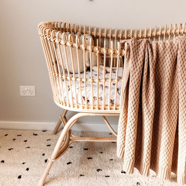 Hazelnut Diamond Knit Baby Blanket