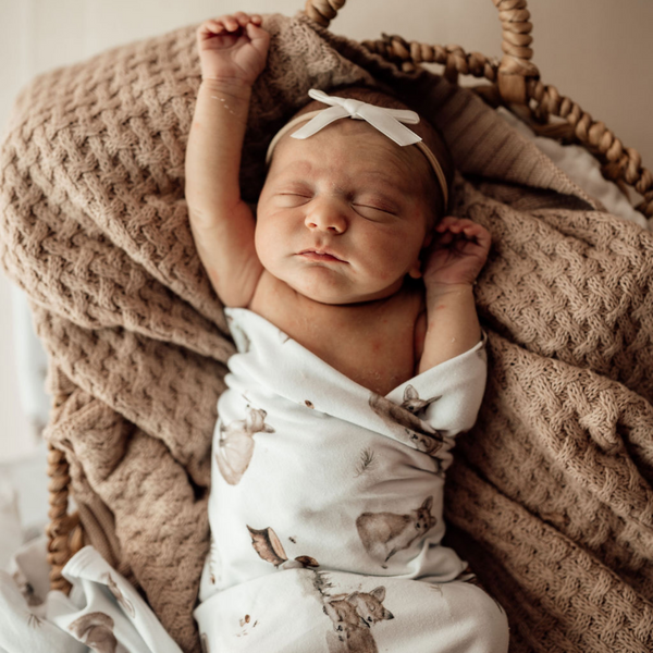 Hazelnut Diamond Knit Baby Blanket