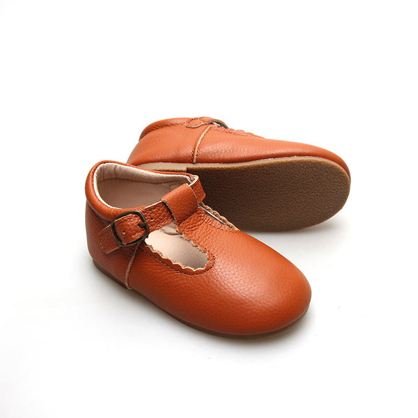Mary Jane T-Bar Shoes - Hard Sole